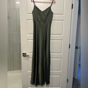 Birdy Grey Olive Maxi Dress with Spaghetti Straps